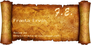Franta Ervin névjegykártya