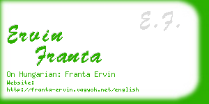 ervin franta business card